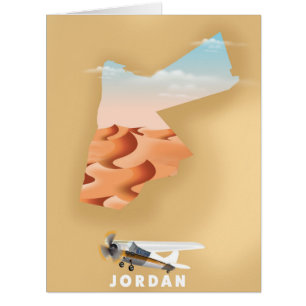 Jordan illustrierte Reisekarte Poster