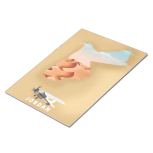Jordan illustrierte Reisekarte Poster Notizblock