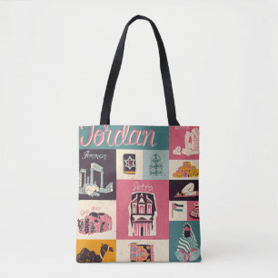 Jordan Kultur Retro illustrierte Symbole Tasche
