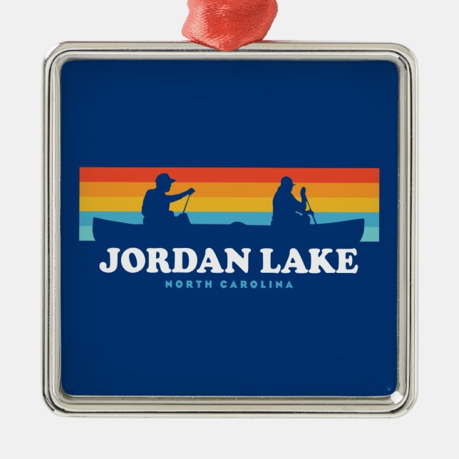Jordan Lake North Carolina Canoe Ornament Aus Metall (Vorne)