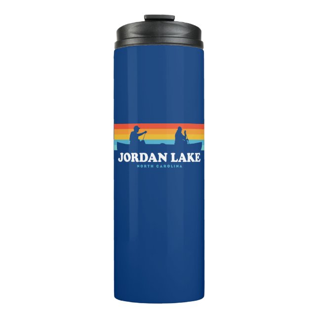 Jordan Lake North Carolina Canoe Thermosbecher (Vorderseite)