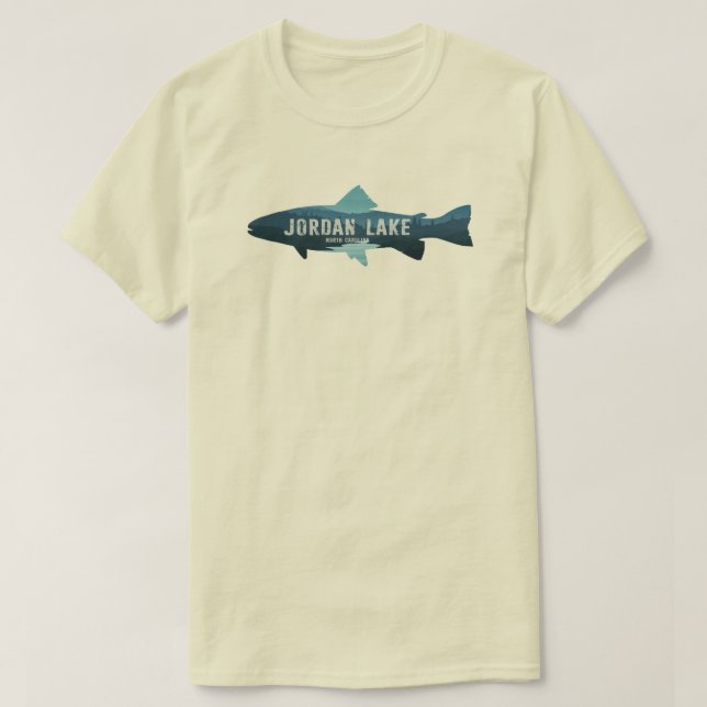 Jordan Lake North Carolina Fisch T-Shirt (Design vorne)