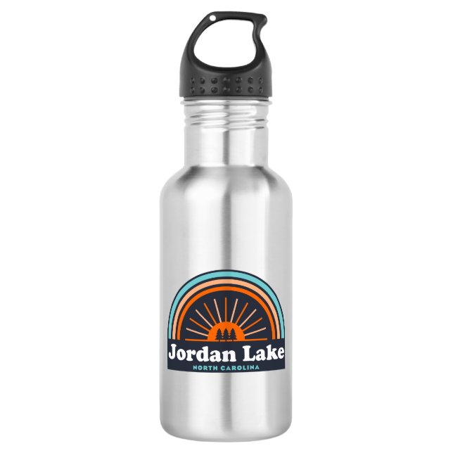 Jordan Lake North Carolina Rainbow Edelstahlflasche (Vorderseite)