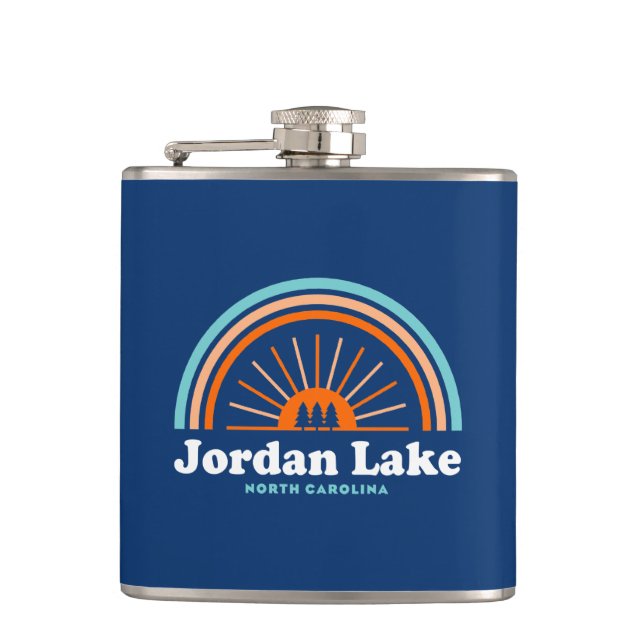 Jordan Lake North Carolina Rainbow Flachmann (Vorderseite)