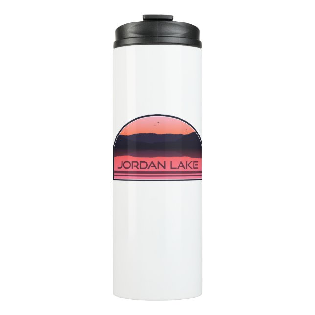 Jordan Lake North Carolina Red Sunrise Thermosbecher (Vorderseite)