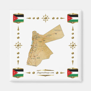 Jordan Map + Flags Magnet