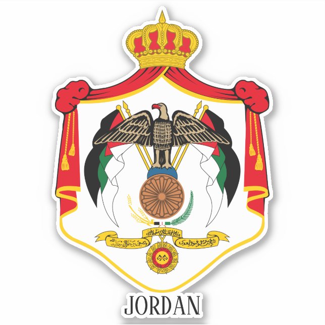 Jordan National Coat of Arms Patriotic Aufkleber (Vorderseite)
