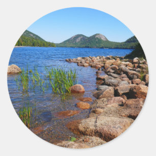 Jordan Pond II im Acadia National Park Runder Aufkleber