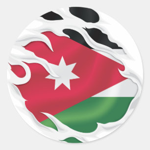 Jordan Ripped Flag Runder Aufkleber