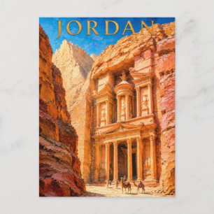 Jordan: Sunny Canyon Petra Art Souvenir Postkarte