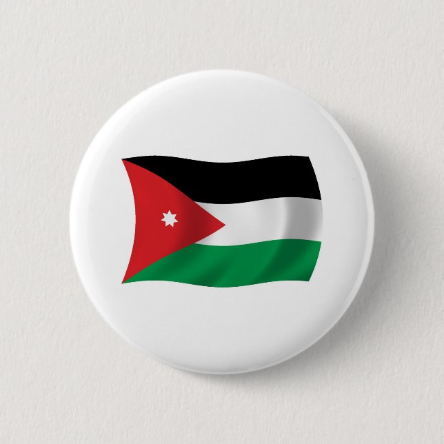 Jordanien-Flagge-Button Button (Vorderseite)