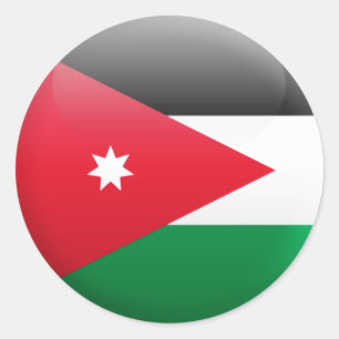 Jordanien-Flagge Runder Aufkleber