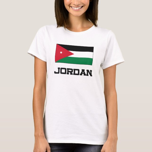 Jordanien-Flagge T-Shirt (Vorderseite)