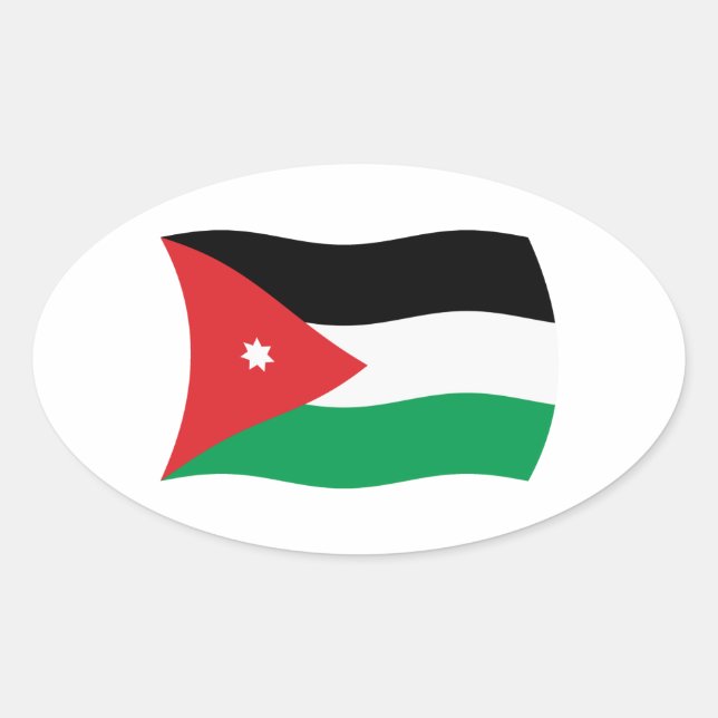 Jordanien Flaggen Aufkleber (Vorderseite)