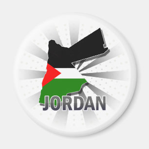 Jordanien-Flaggen-Karte 2,0 Magnet