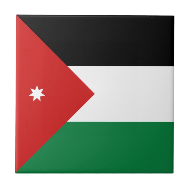 Jordanien-Flaggen-Keramik-Fliese Fliese (Vorderseite)