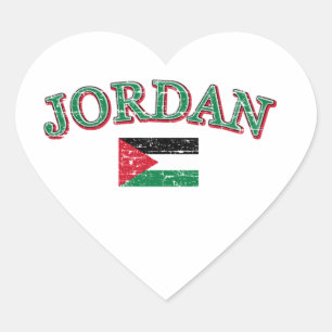 Jordanien-Fußballentwurf Herz-Aufkleber