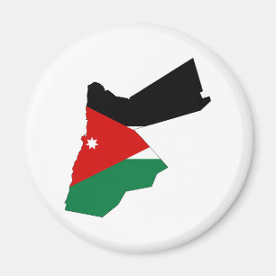 Jordanien-Landflaggen-Kartenform-Silhouette Magnet