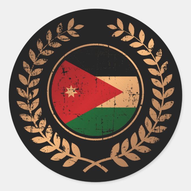 Jordanien Runder Aufkleber (Vorderseite)