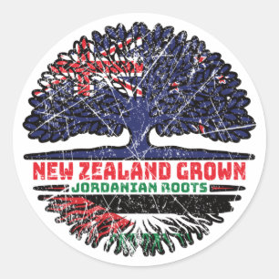 Jordanier New Zealander New Zealand Tree Runder Aufkleber