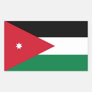 jordanische Flagge, Flagge Jordaniens Rechteckiger Aufkleber
