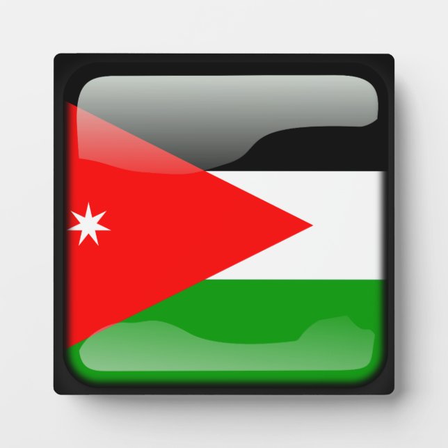 jordanische Flagge Fotoplatte (Vorderseite)