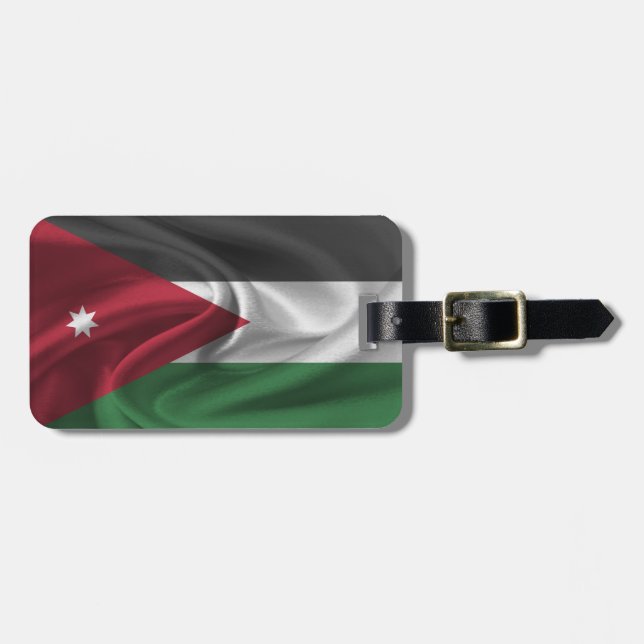 jordanische Flagge Gepäckanhänger (Vorderseite horizontal)