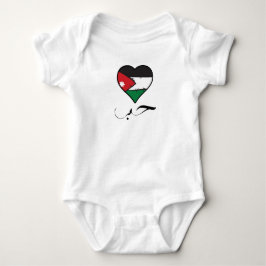 Jordanische Flagge Herz-Arabische Kalligrafie "Lie Baby Strampler