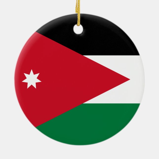 jordanische Flagge Keramik Ornament (Hinten)