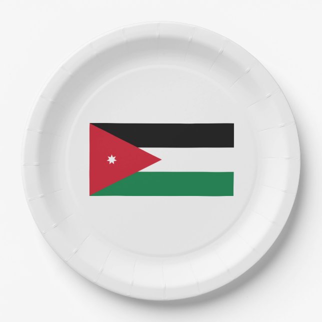jordanische Flagge Pappteller (Vorderseite)