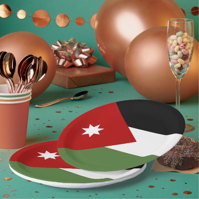Jordanische Flagge Pappteller (Multi)