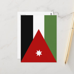 Jordanische Flagge Postkarte