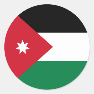 jordanische Flagge Runder Aufkleber