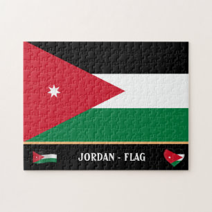 Jordanische Flagge und jordanisches Land / Jordani