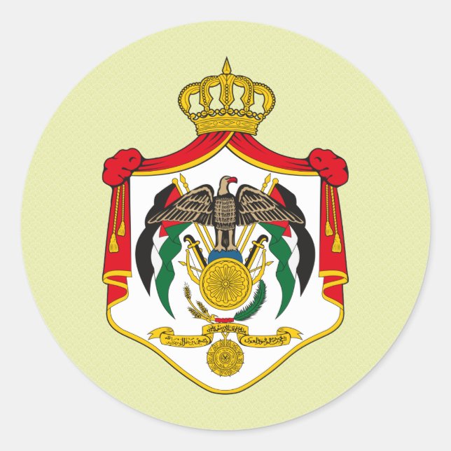 jordanische Wappen im Detail Runder Aufkleber (Vorderseite)