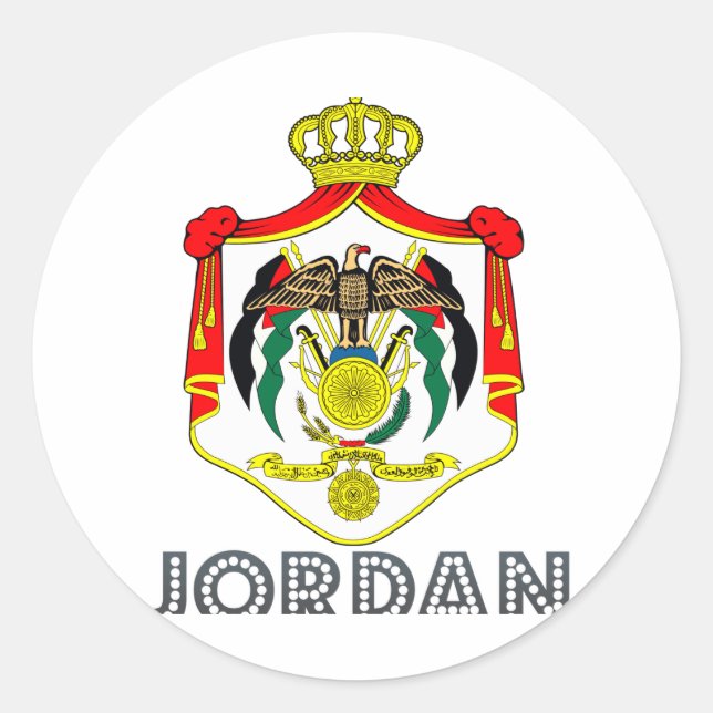 Jordanisches Emblem Runder Aufkleber (Vorderseite)