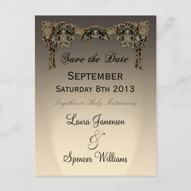 Jordey Sepia Wedding Erinnerung Postkarte (Vorderseite)