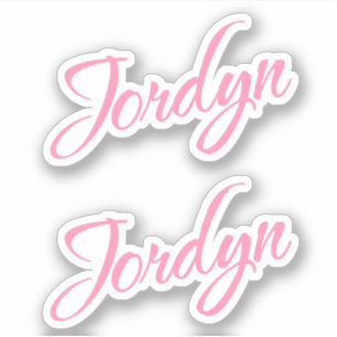 Jordyn Decorative Name in Pink x2 Aufkleber