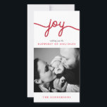 Jored Modern Script Christmas Foto Card Feiertagskarte<br><div class="desc">Mit diesen klassischen und stilvollen Fotokarten mit roten Schriftzeichen oben und Ihrem Lieblingsstift können Sie Ihren Freunden,  Verwandten und Lieben Freude am Urlaub vermitteln. Sehen Sie sich die passende Kollektion im Young Wanderlust Store an!</div>
