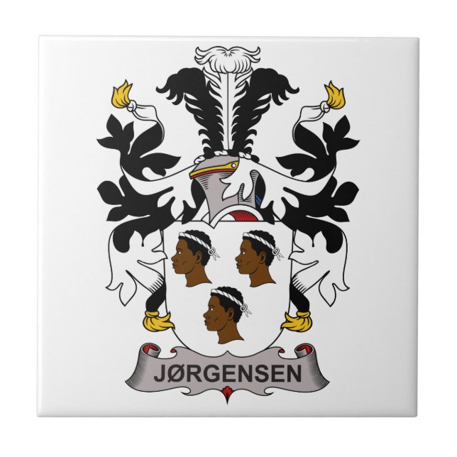 Jorgensen Familienwappen Fliese (Vorderseite)