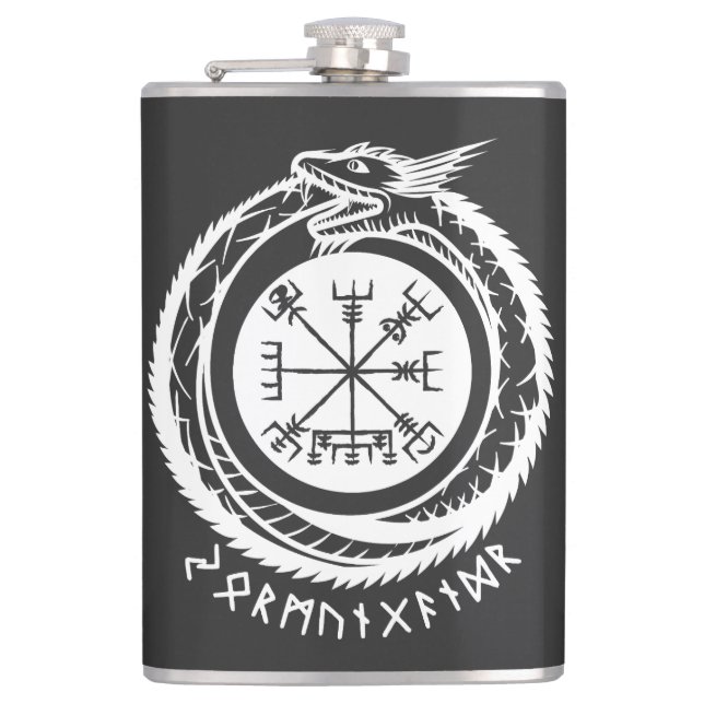 Jormungandr - Nordische Rune Flachmann (Vorderseite)