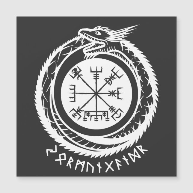 Jormungandr - Nordische Rune Magnetkarte (Vorderseite)