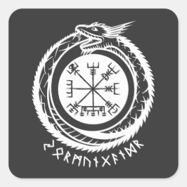 Jormungandr - Nordische Rune Quadratischer Aufkleber