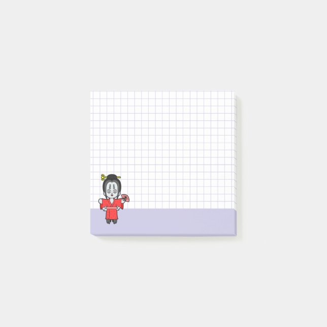 Jorogumo- Japanese Spider Yokai Purple Grid Post-it Klebezettel (Vorderseite)