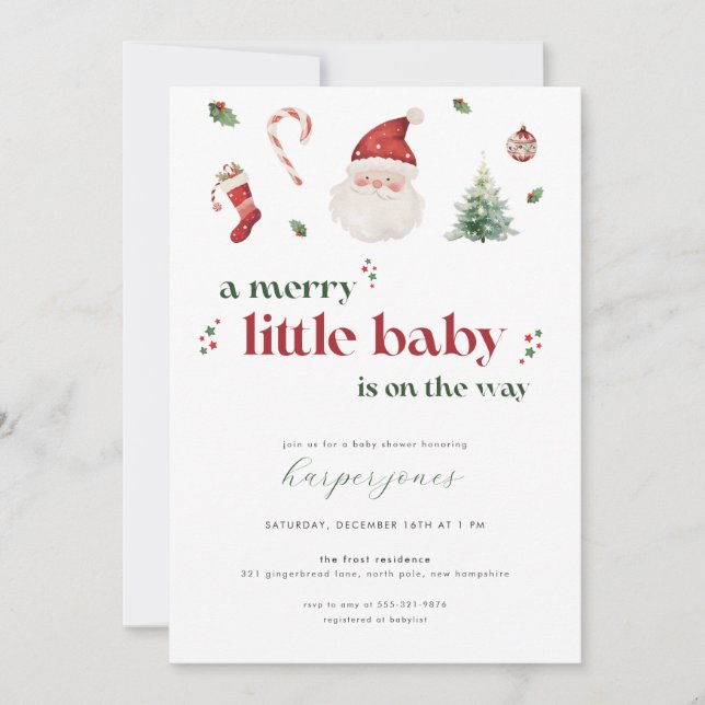 Jory Little Baby shower Invitation pour Noël (Devant)