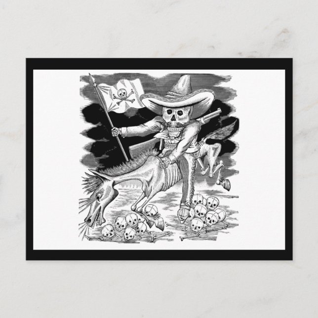 Jose Guadalupe Posada Calavera von Zapata Postkarte (Vorderseite)