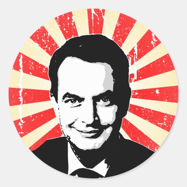 Jose Zapatero Runder Aufkleber (Vorderseite)