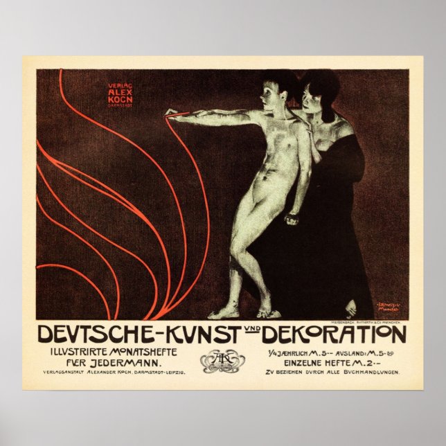 Josef Rudolf Witzel 1898 DEUTSCHE KUNST UND DEKORA Poster (Vorne)