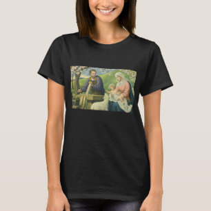 Josefs Werkstatt mit Maria und dem Baby Jesus T-Shirt