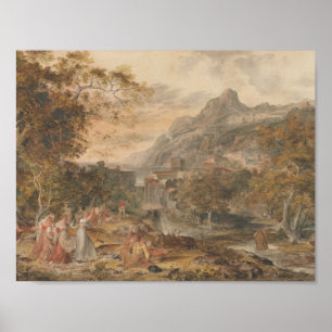Joseph Anton Koch - Ansicht von Vietri Poster